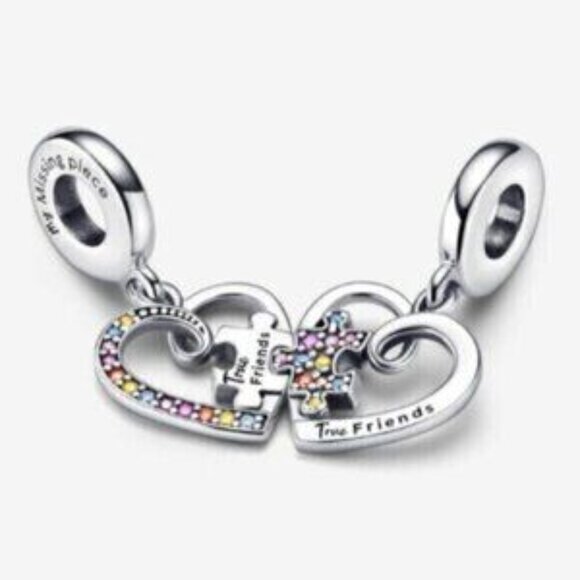 Pandora Puzzle Piece Spilttable Necklace Set - Picture 2 of 3